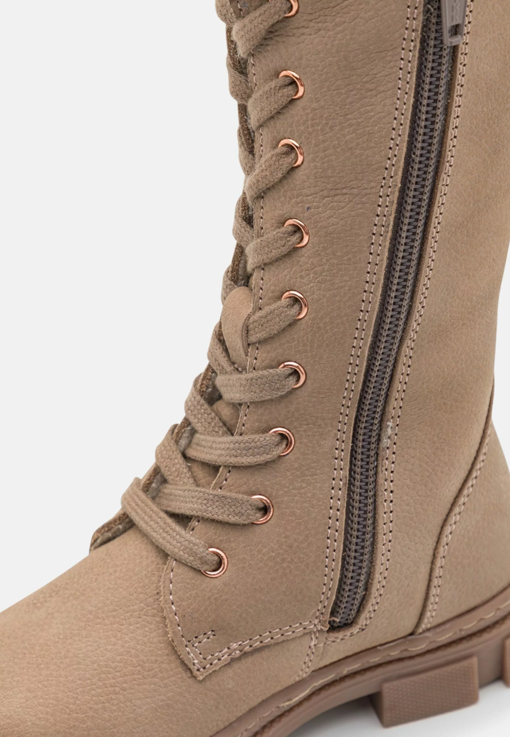 Friboo Leather - Veterlaarzen - Taupe 8 Friboo Leather - Veterlaarzen - Taupe - Afbeelding 6